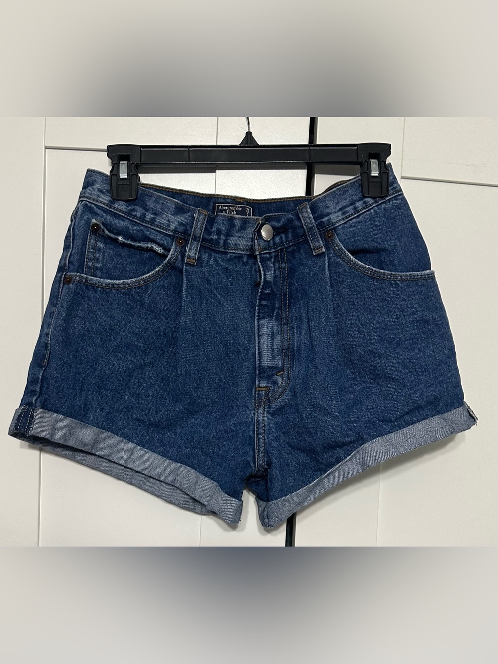 Abercrombie & Fitch Blue Rolled-Hem Denim Shorts